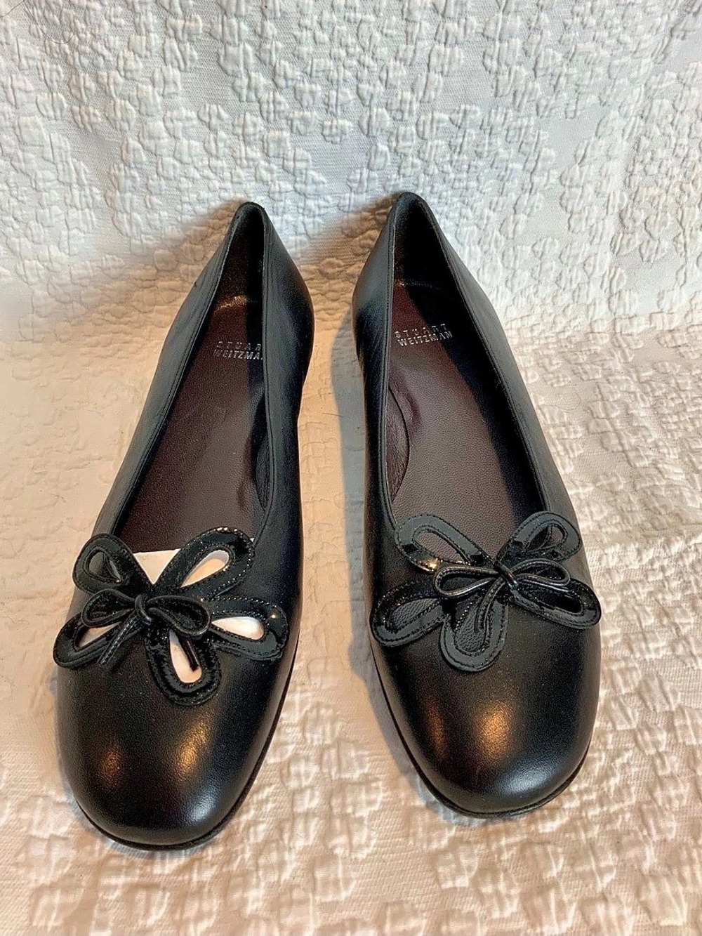 Stuart Weitzman Black Bow Flats US 9 brand new